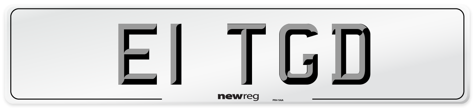 E1 TGD Number Plate from New Reg